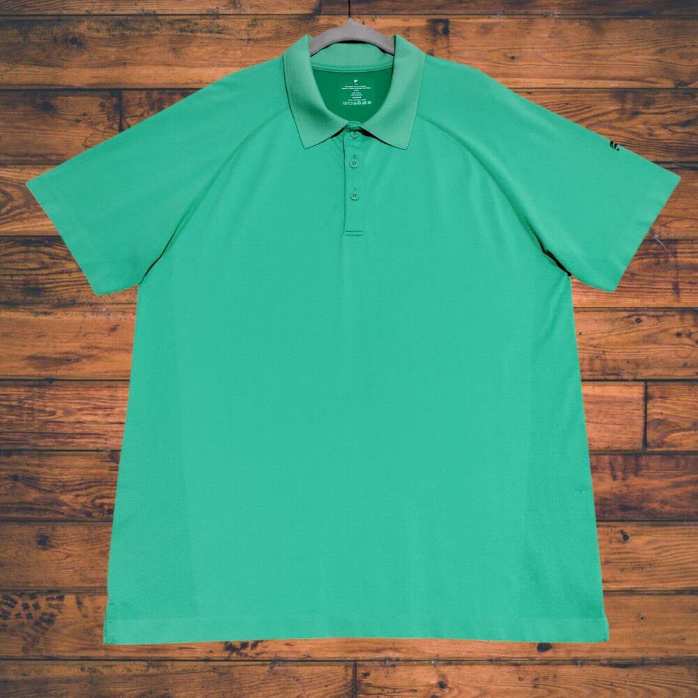 Fabletics Mens Golf Polo Shirt The Training Day Size XL Green‎ Active Wicking